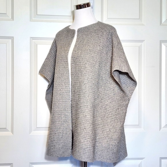 Michael Kors Open Front Ribbed 100% Cashmere Cardigan Pocho Sweater - Picture 2 of 11